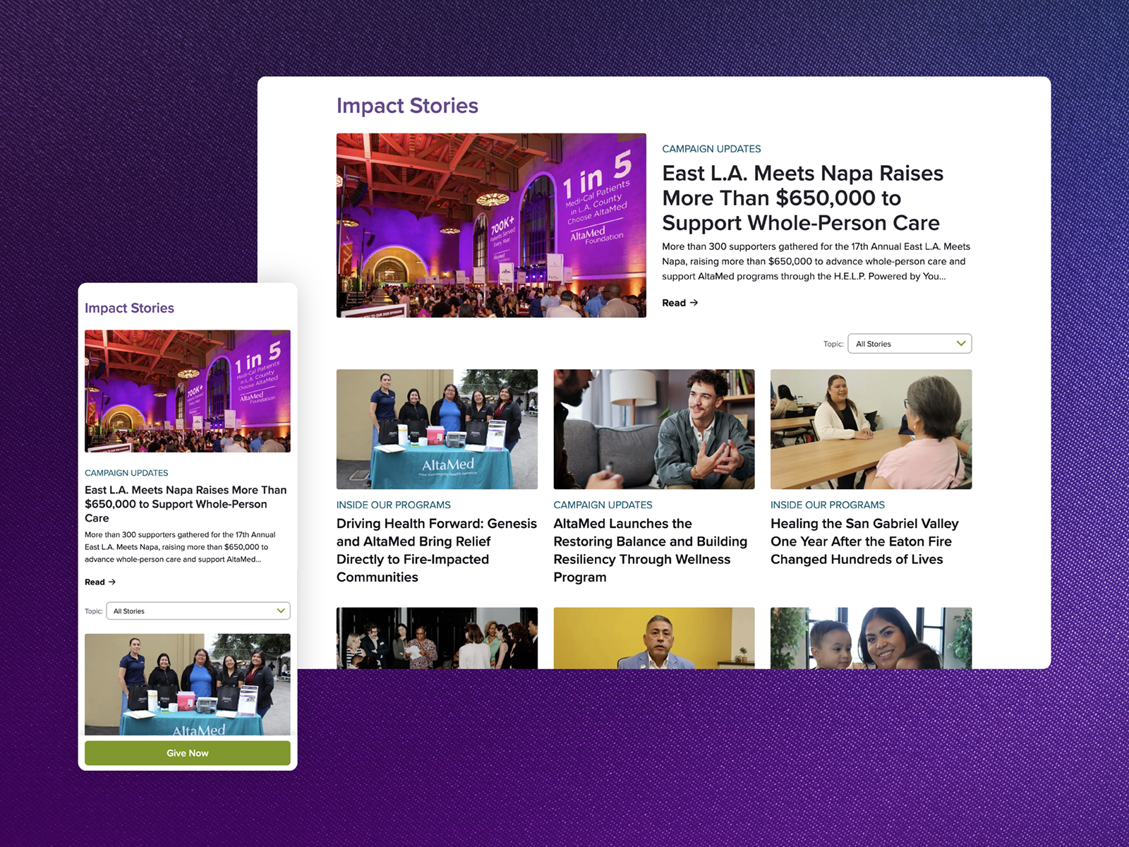 Impact Stories Layout