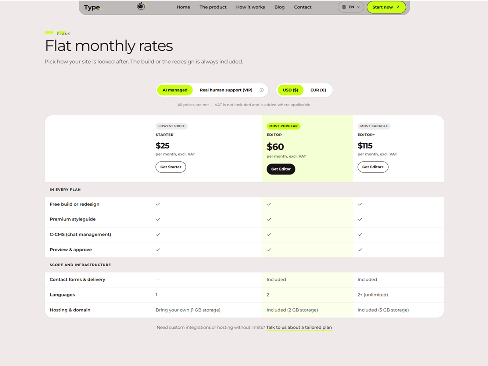 TypeSomething - Pricing page