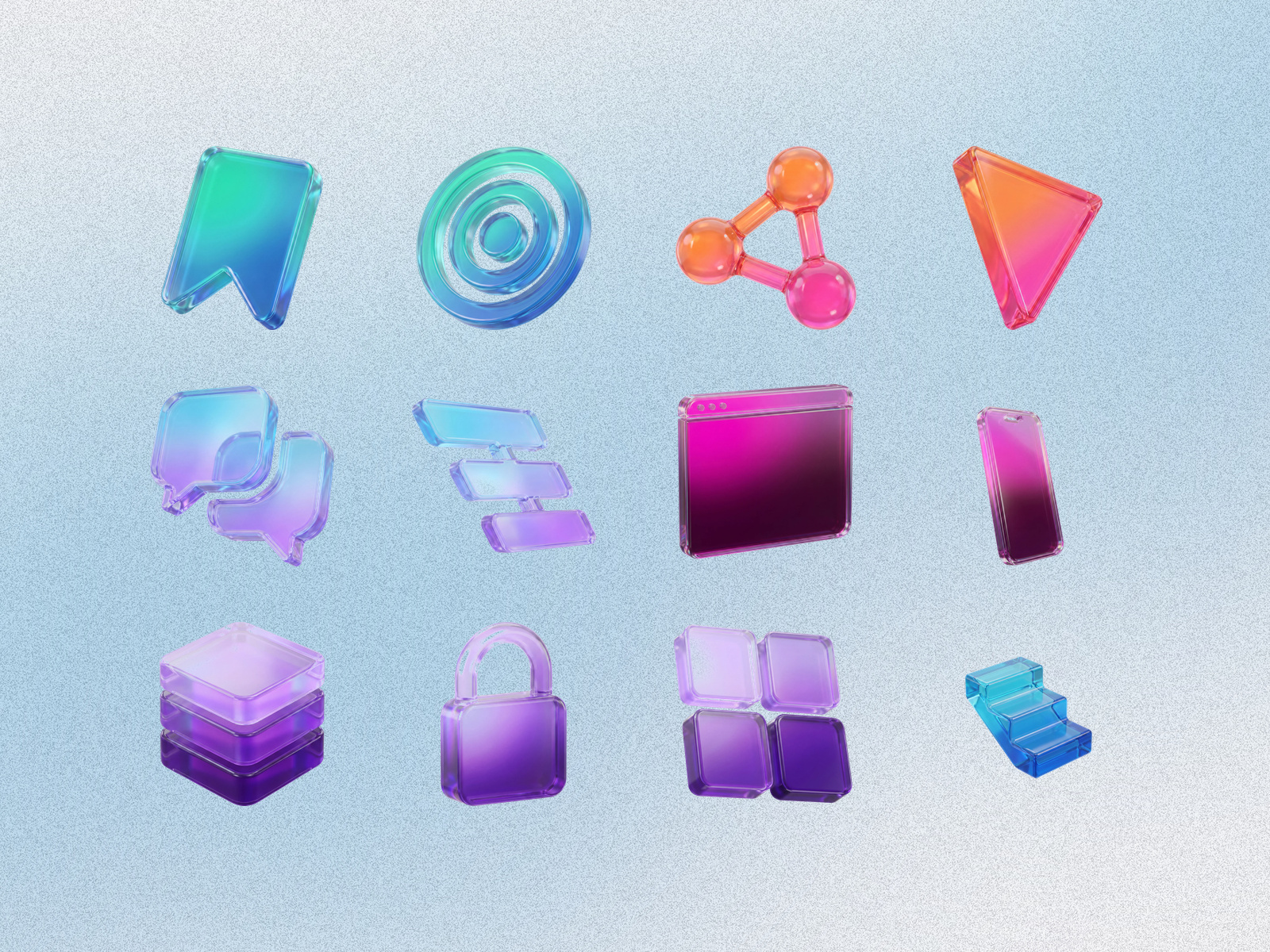 Glass icon system