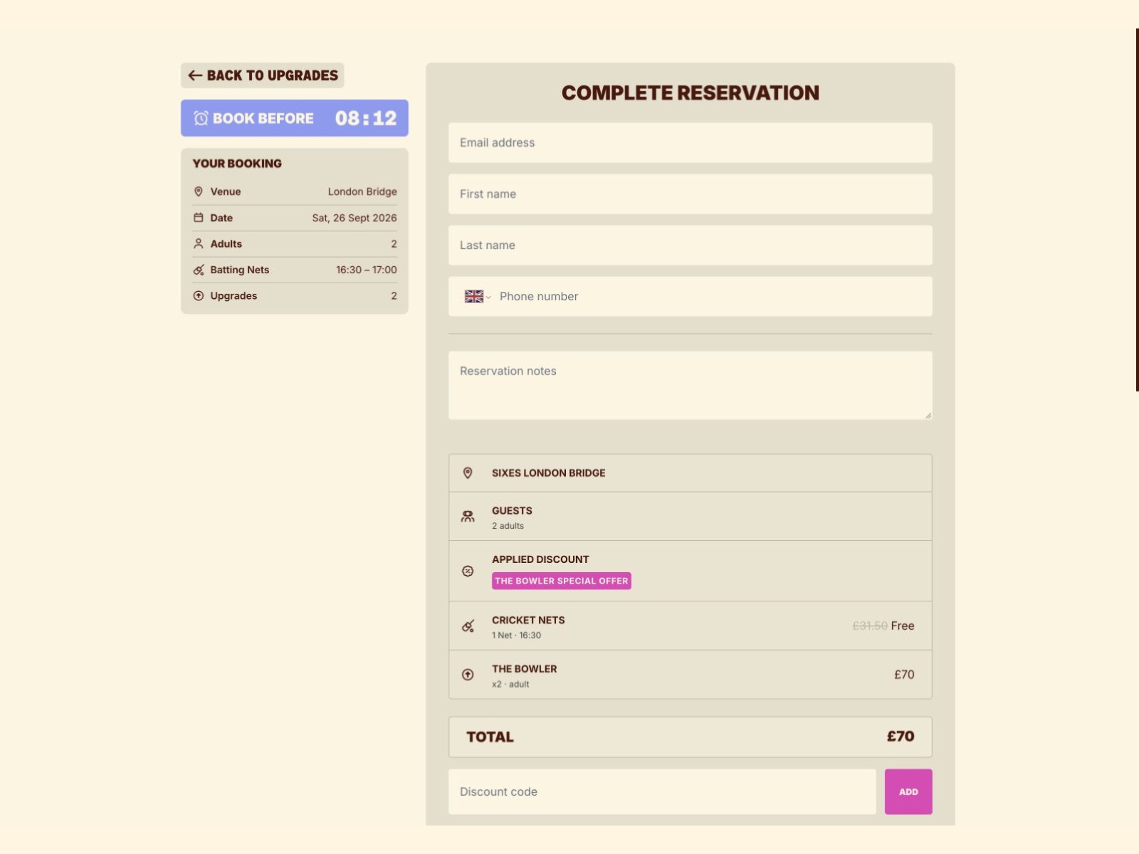 Booking Flow