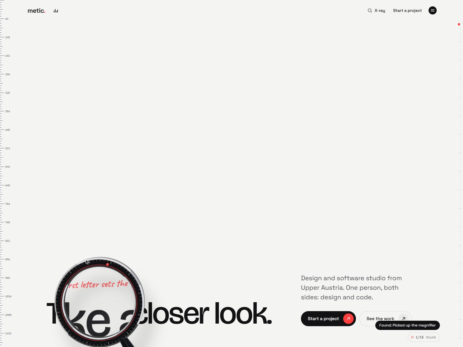A 3D loupe that magnifies the real page