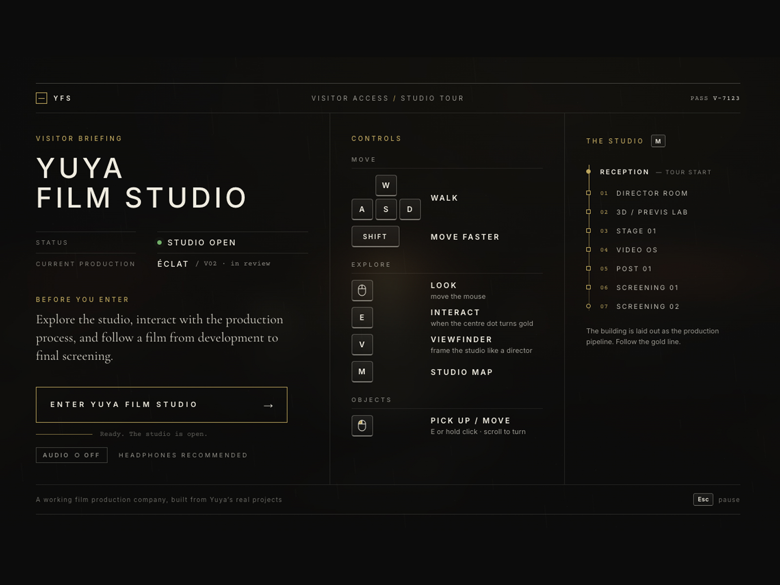 Walkable 3D Studio Navigation