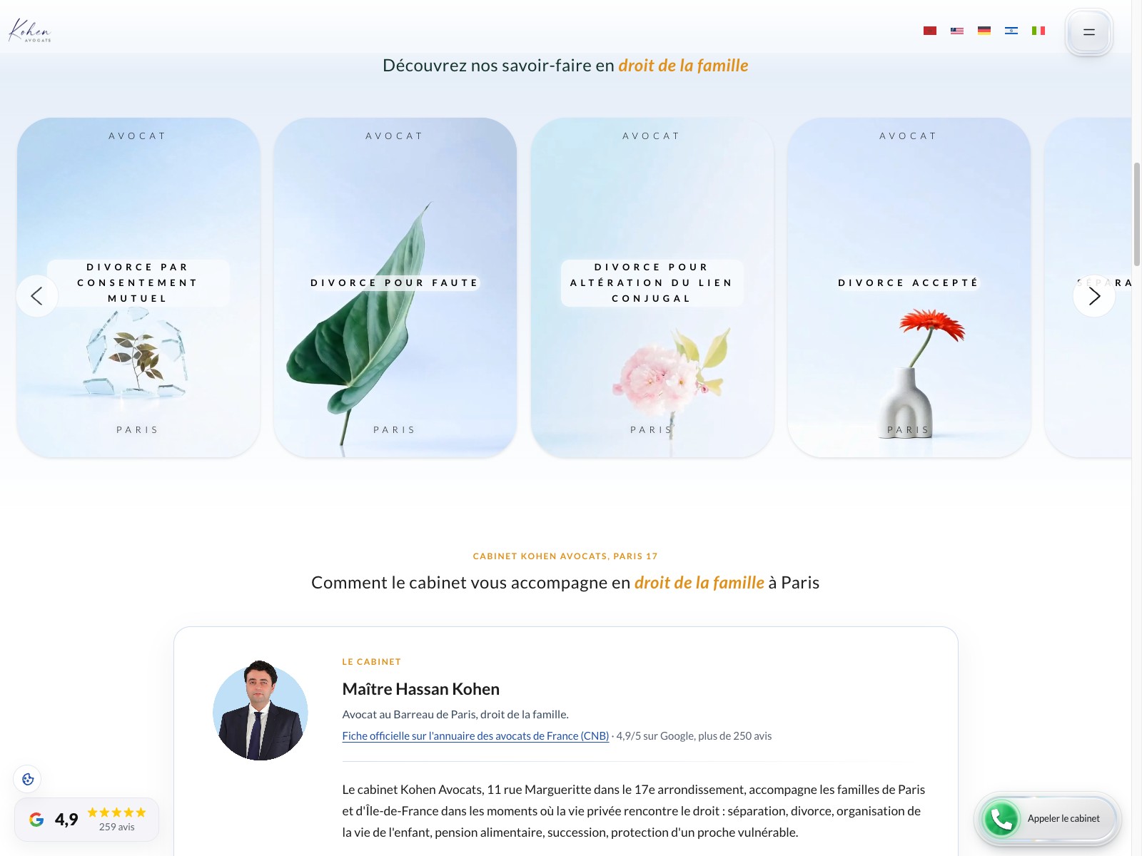 Domaines d'intervention et formulaire