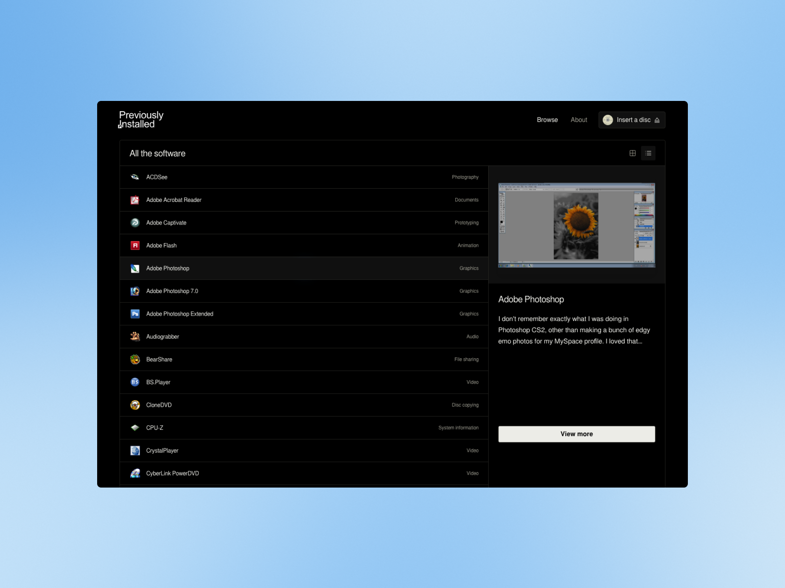Content in grid or list mode