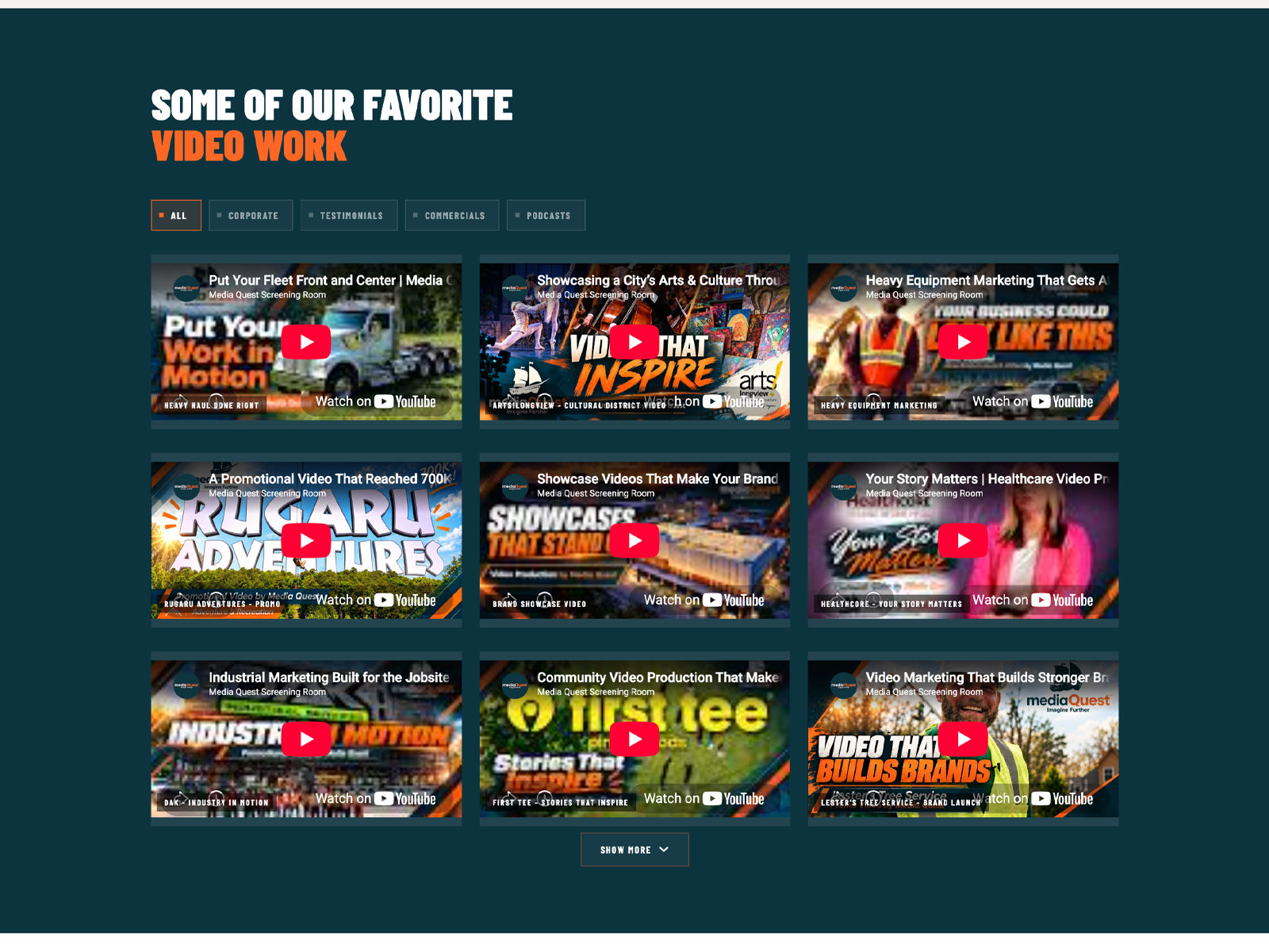Service Page Custom themed Elements Showcasing the service