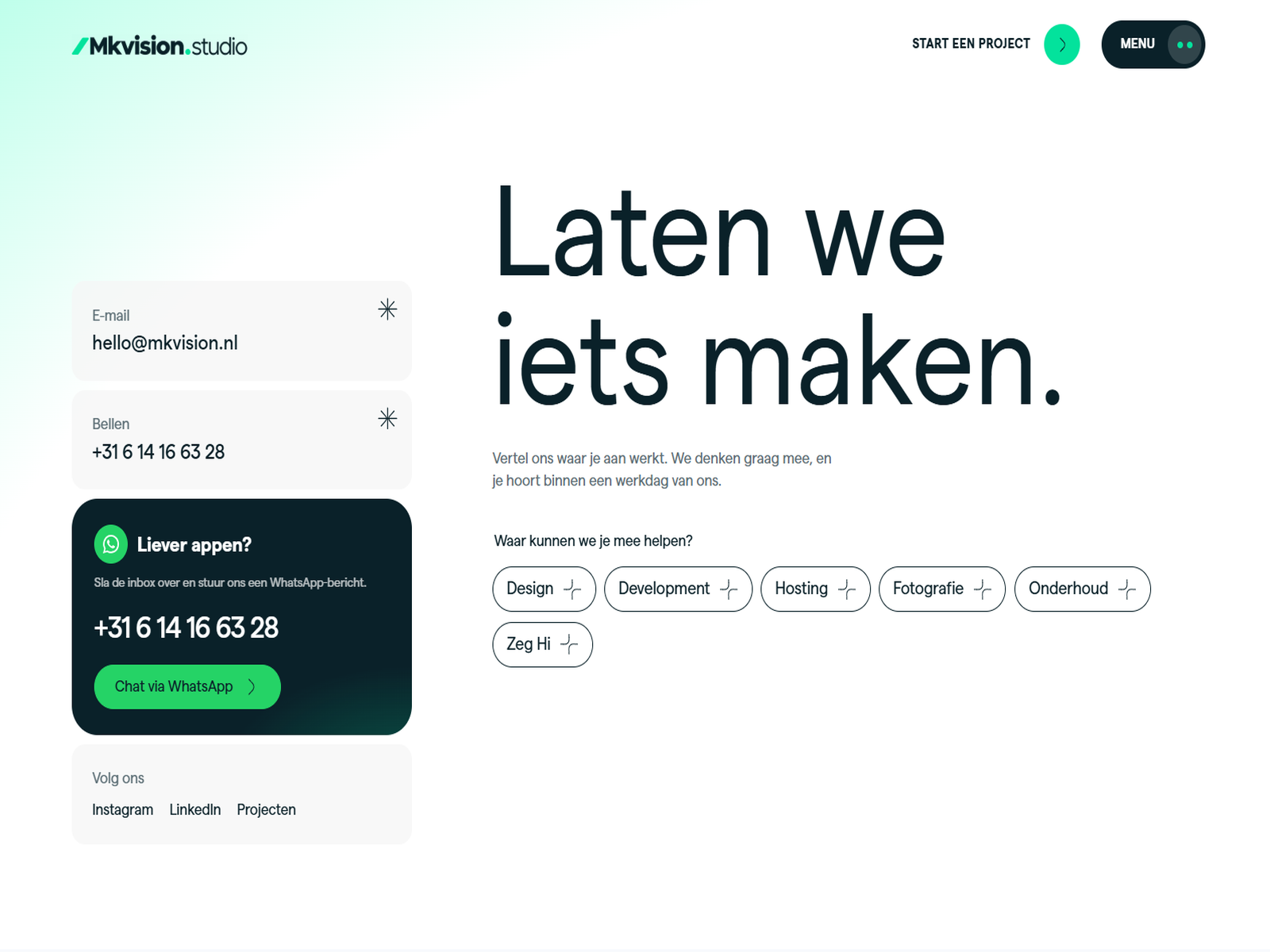 Contact page