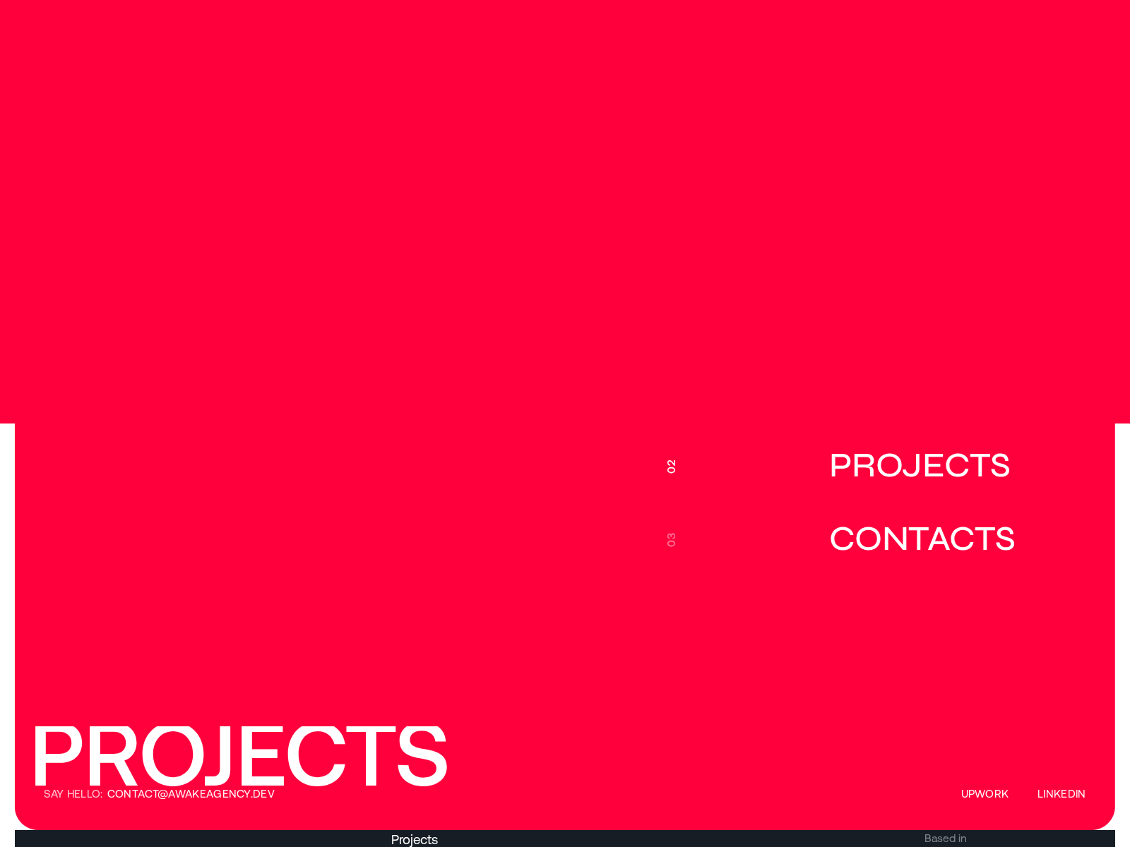 Full-screen menu