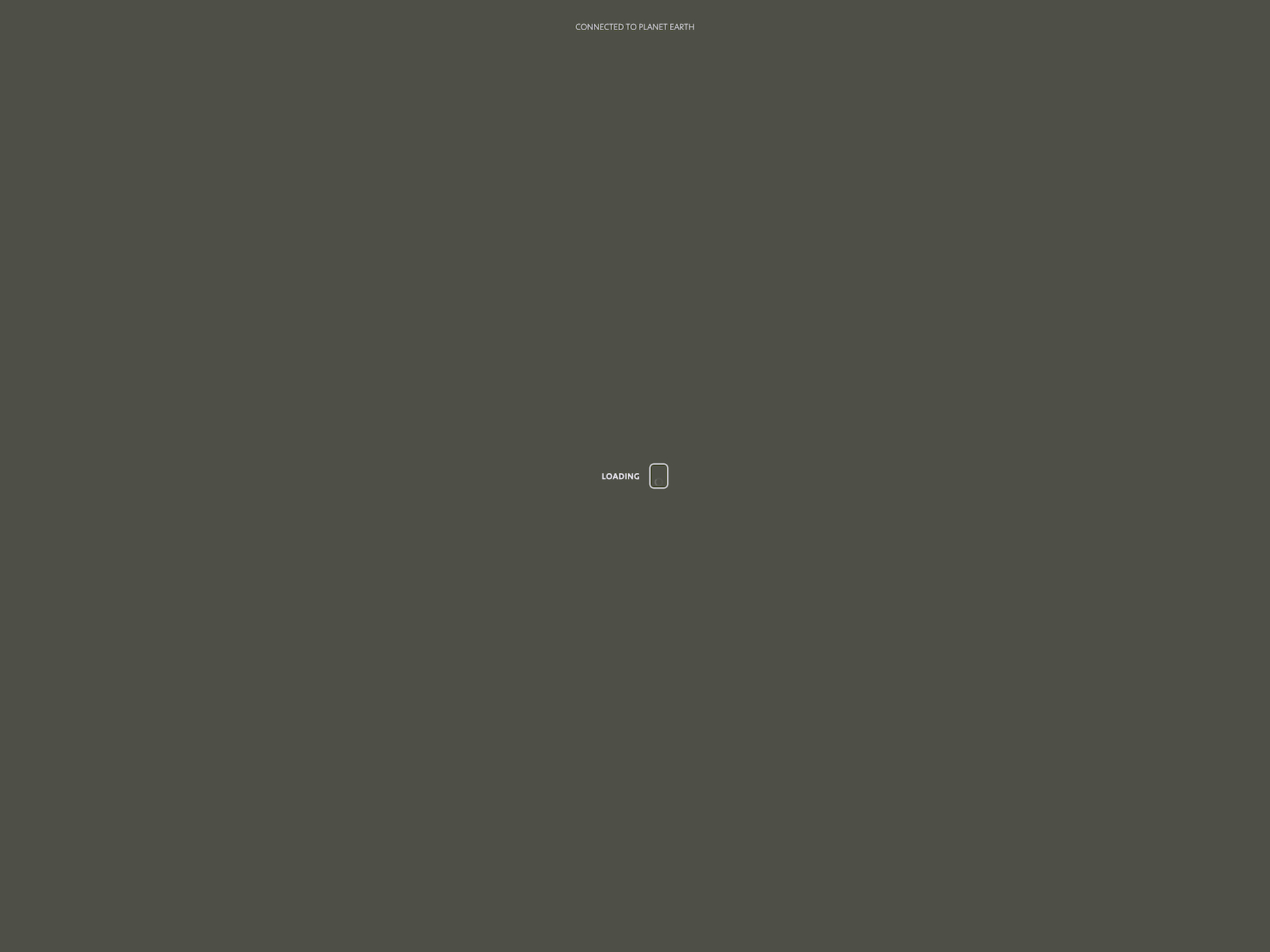 Loading screen and navigation curtain