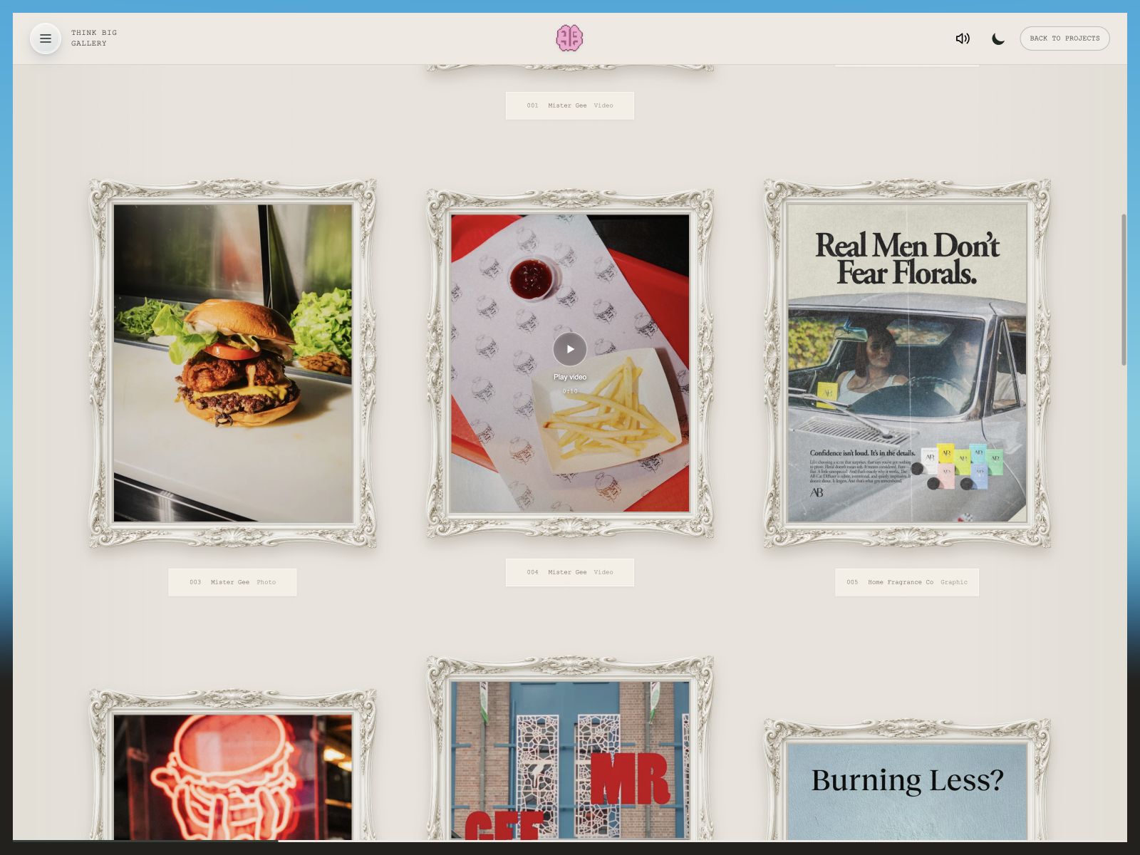 Social content presented as a framed gallery wall