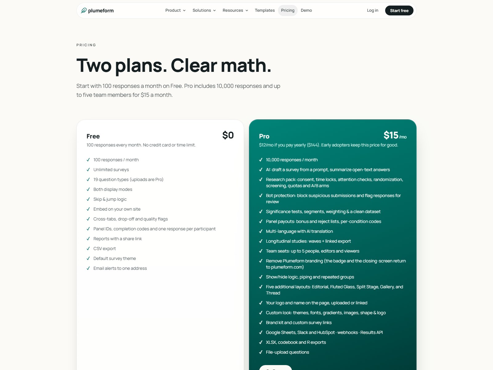 Two plans. Clear math.
