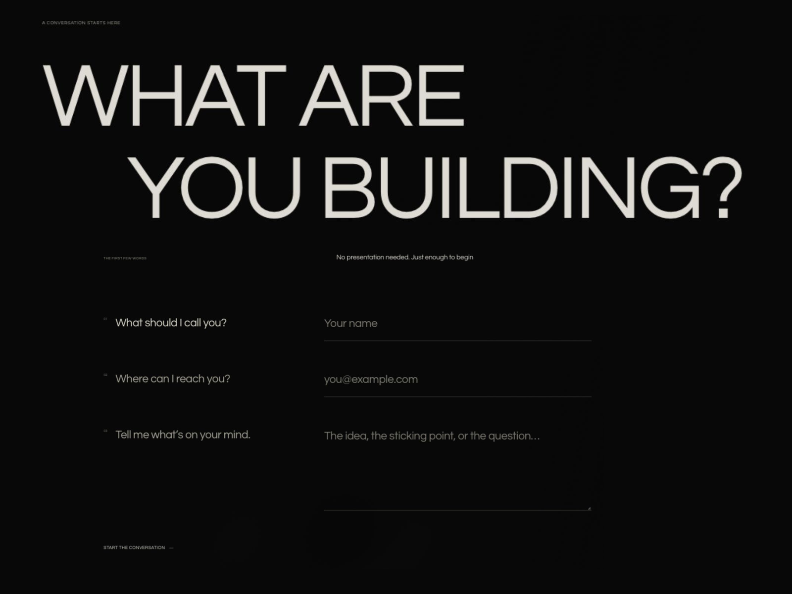 Contact | Starting a Conversation