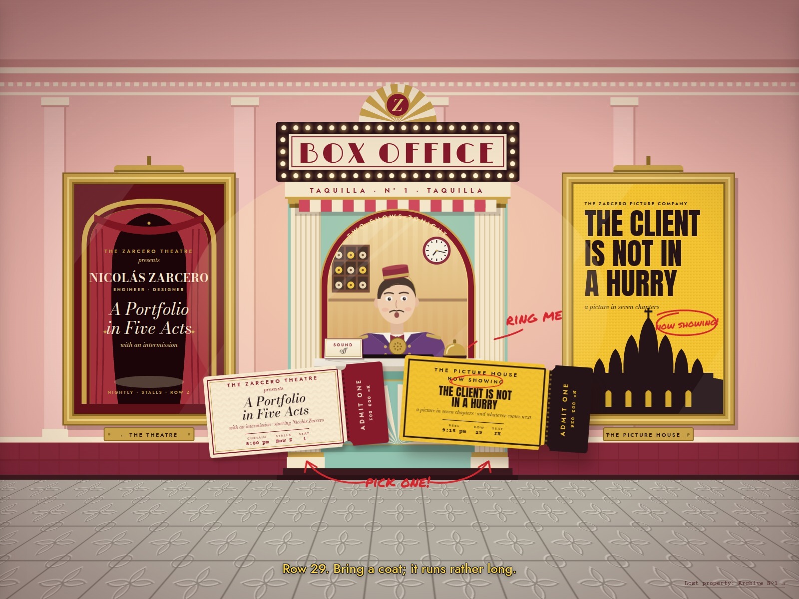 Box office landing page