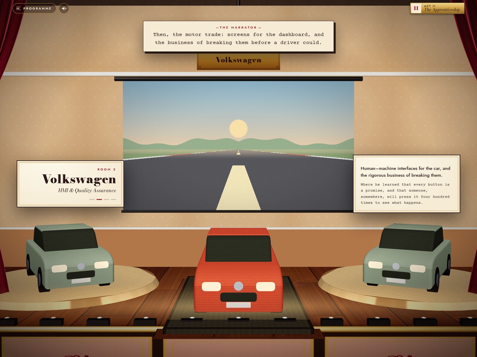 Scroll-driven stage machinery