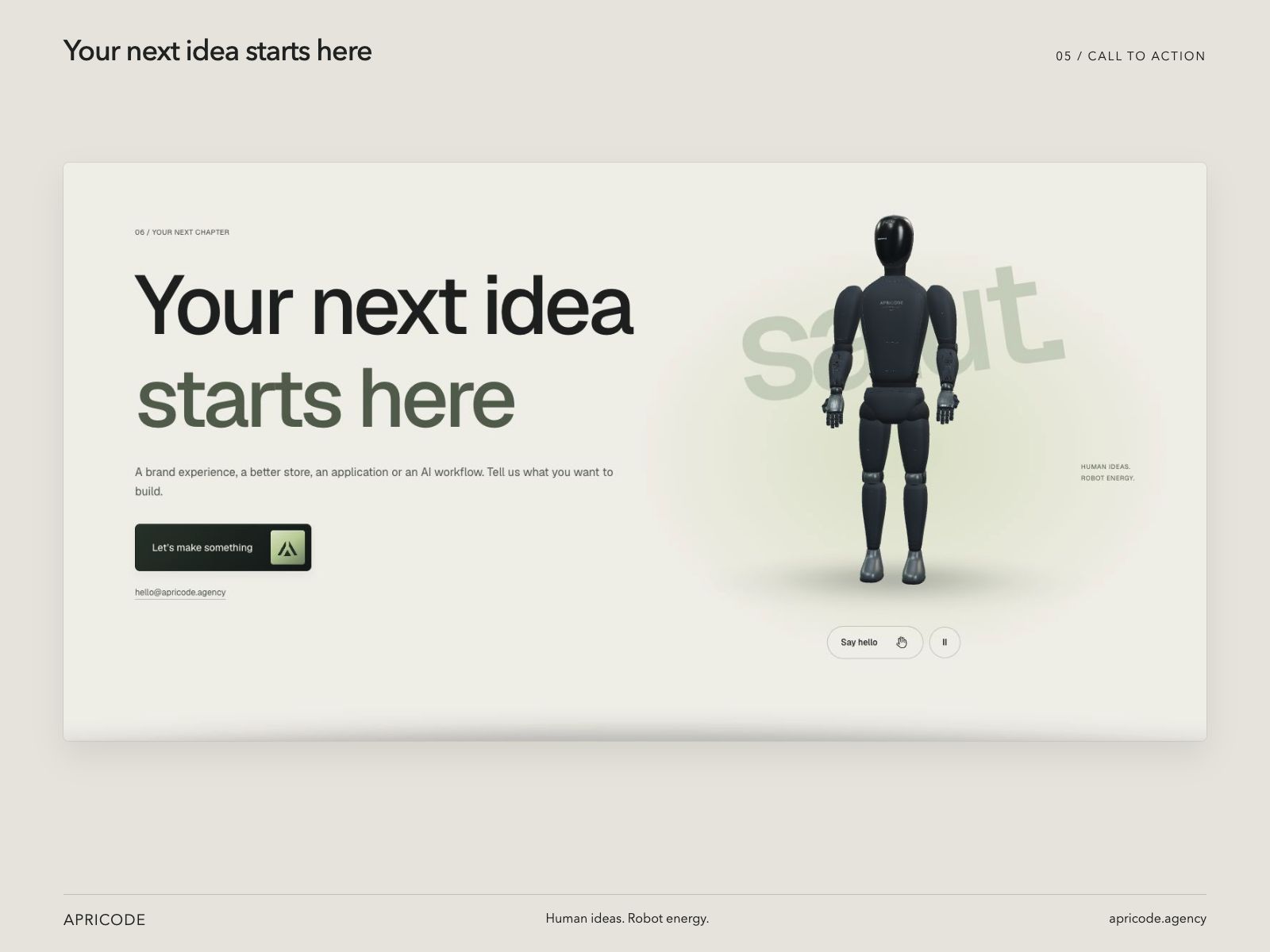 Home page — Call to action