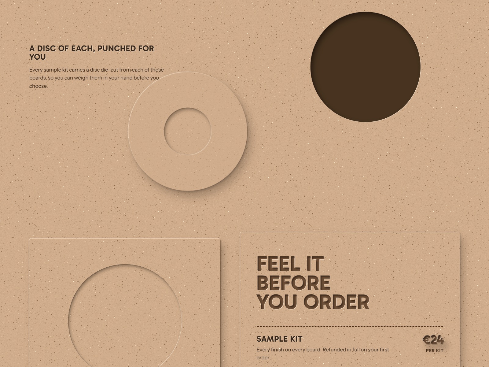 A punched disc carried into the sample kit