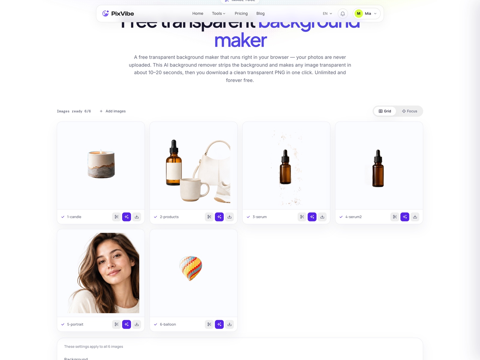 Batch grid: 20 images processed on your...