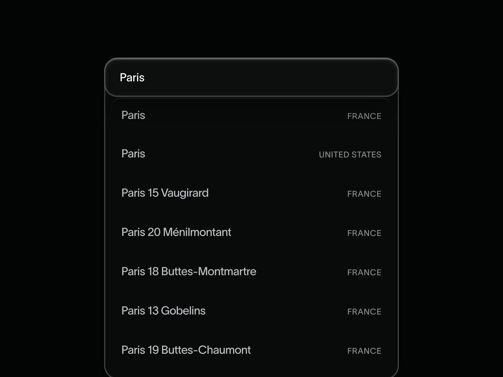 Find your city — search and suggestions