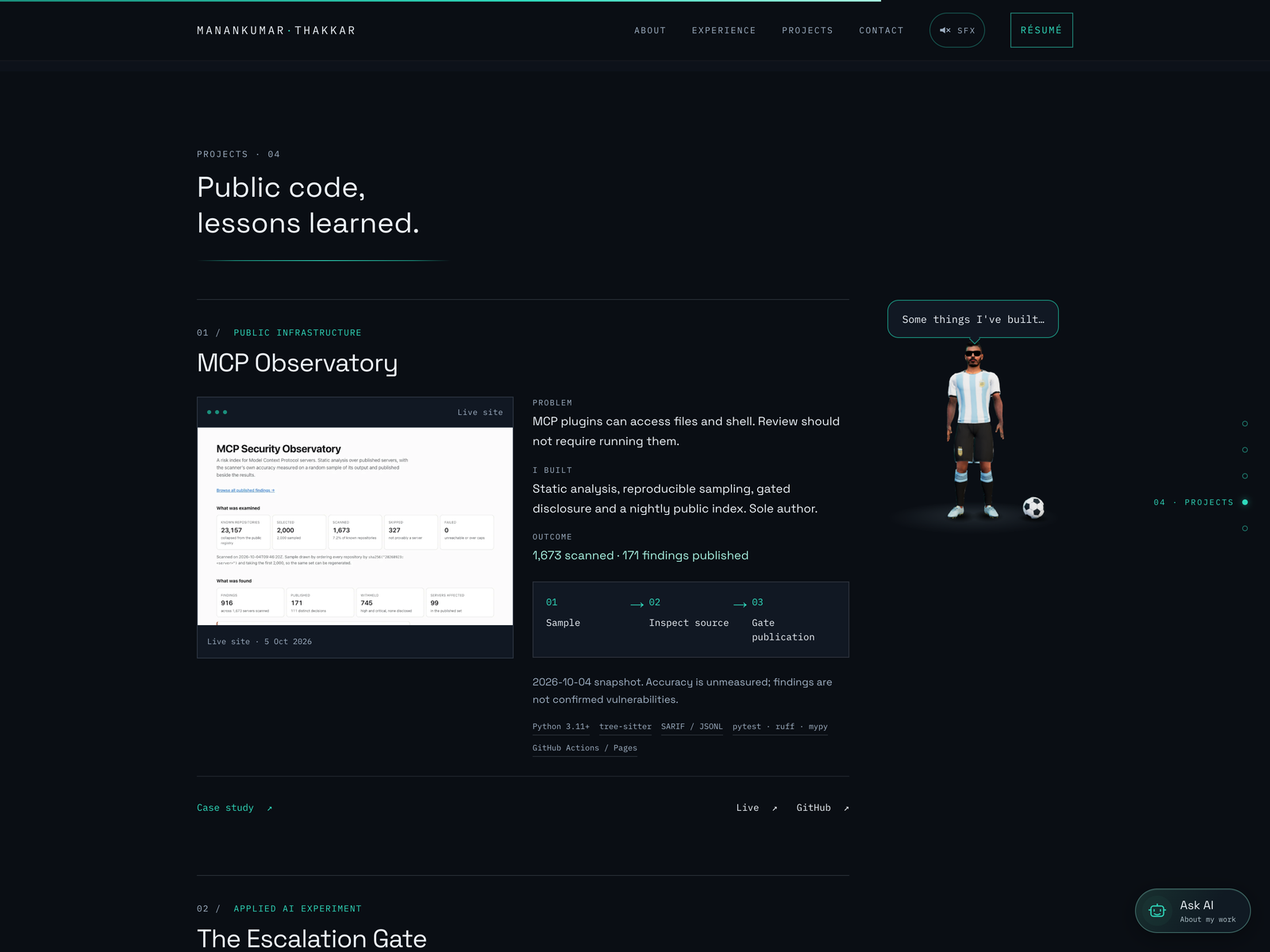 Project cards: problem, build, outcome