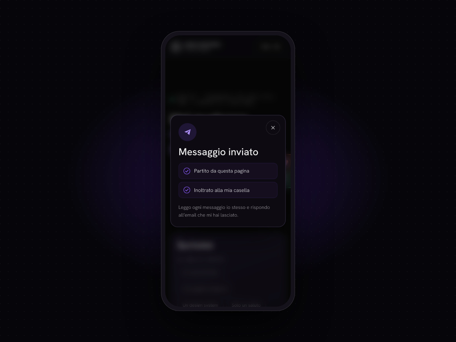 Contact form with send confirmation