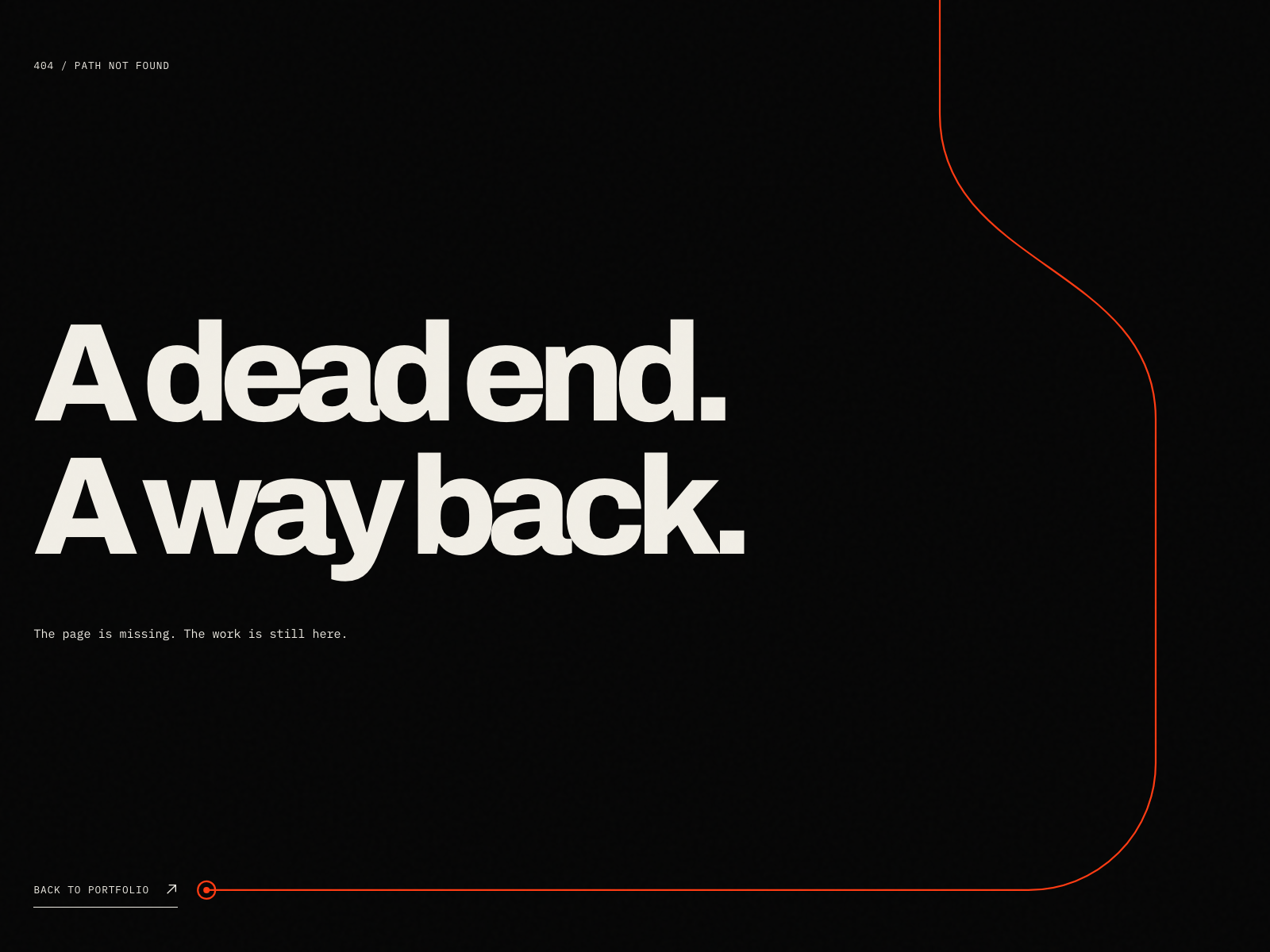 A Dead End. A Way Back.