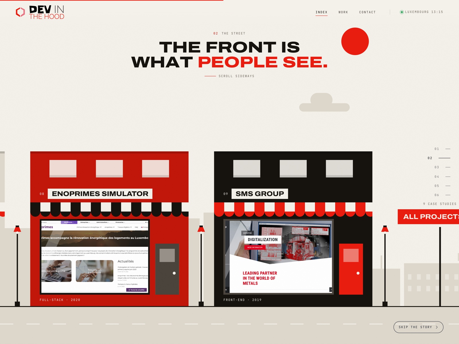 The street: scroll sideways past every shop