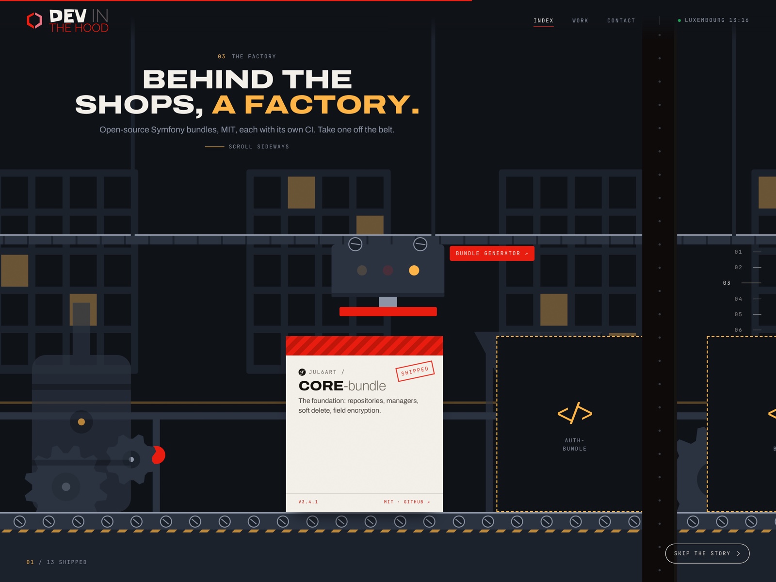 The factory: raw code in, bundles out