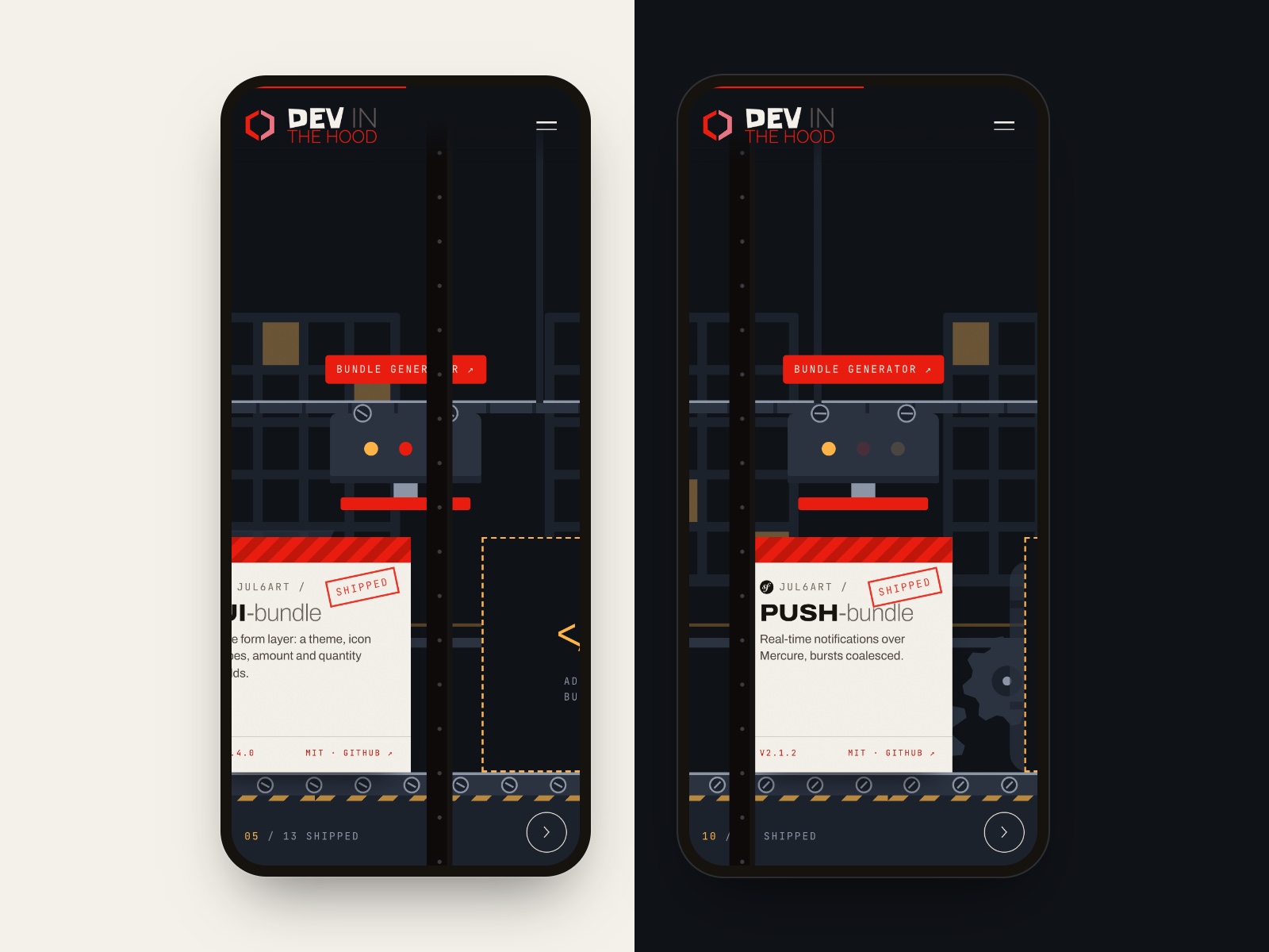 The factory: raw code in, bundles out