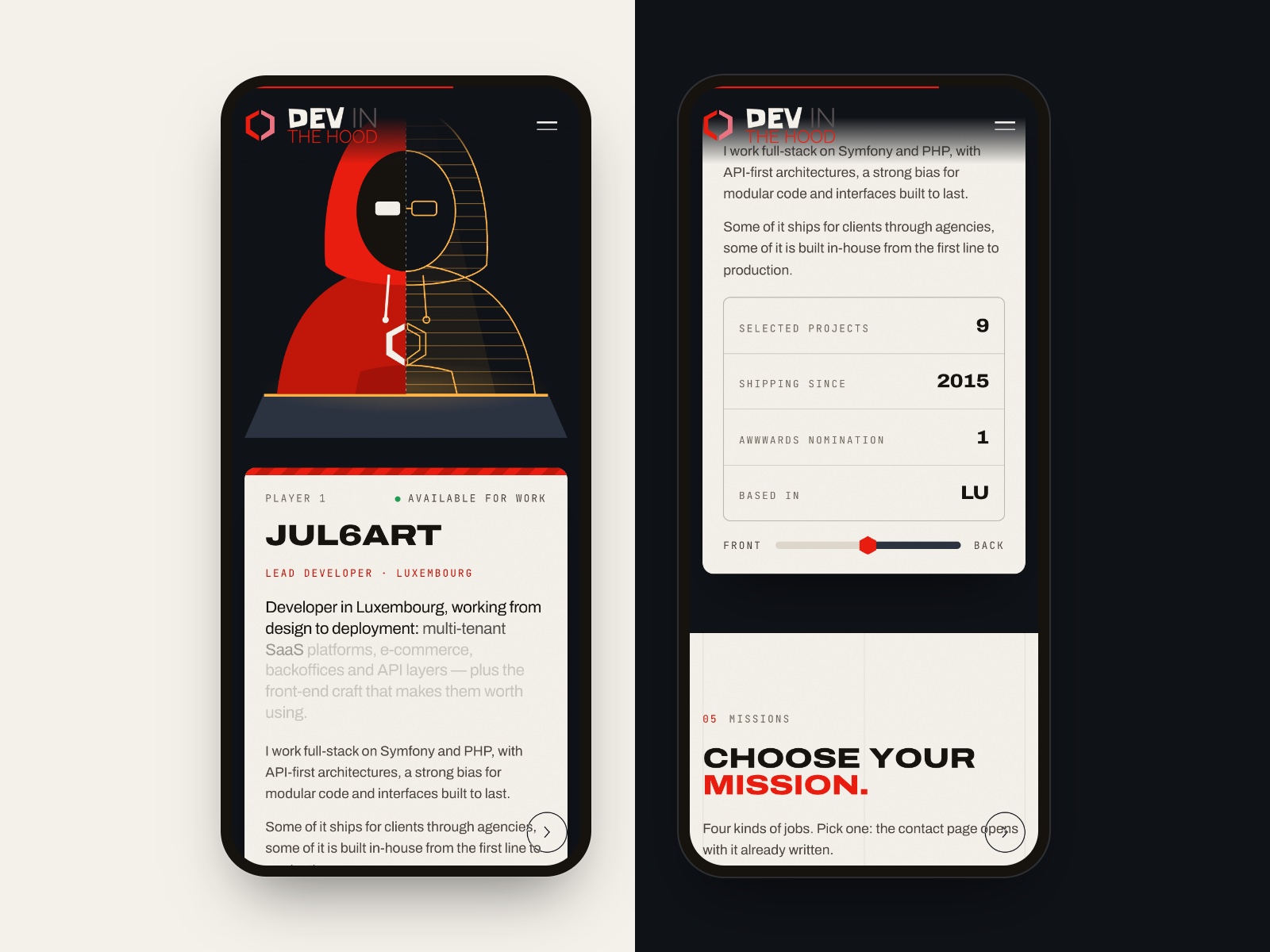 Player card under a spotlight