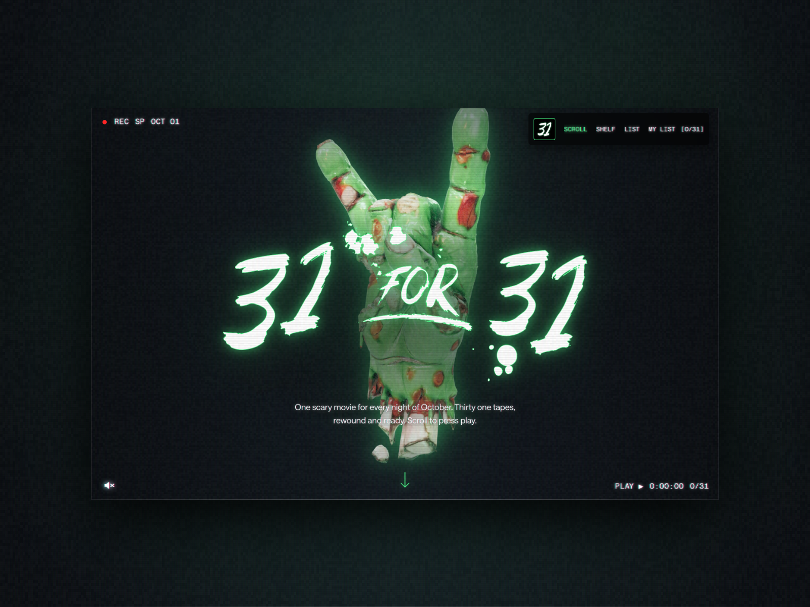 Zombie hand hero with the 31 for 31 lockup