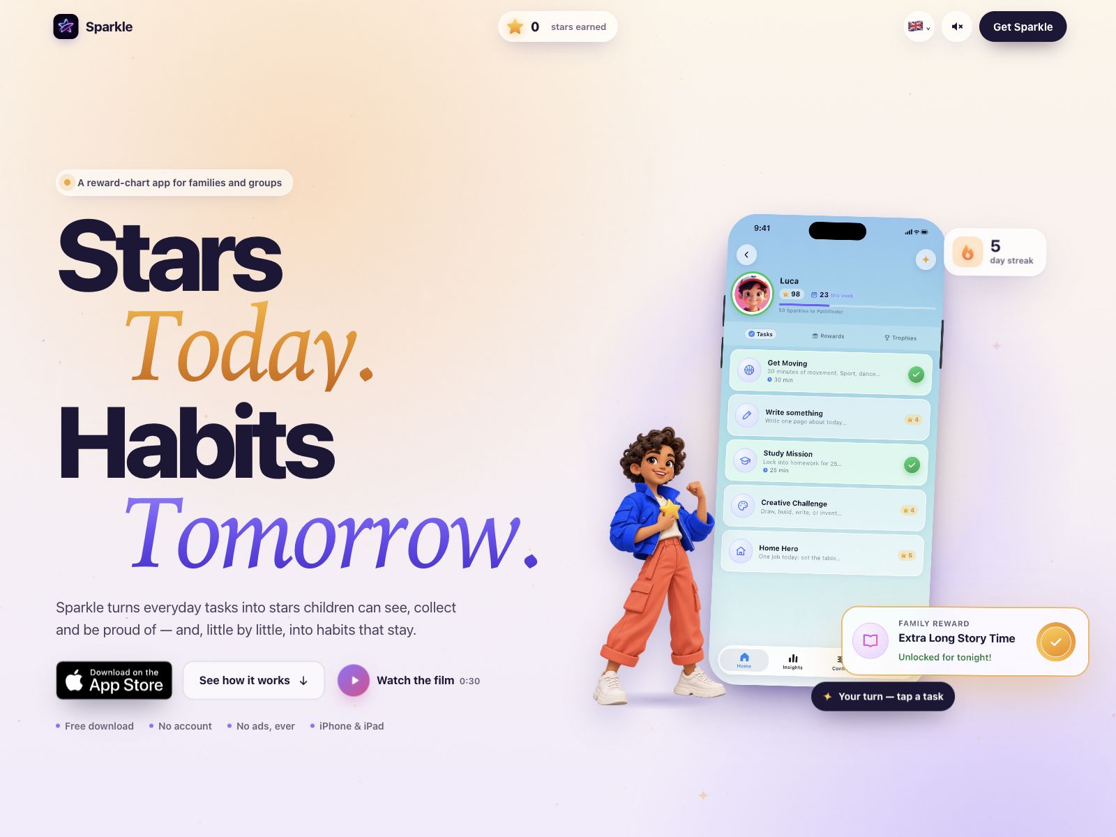Stars Today. Habits Tomorrow.
