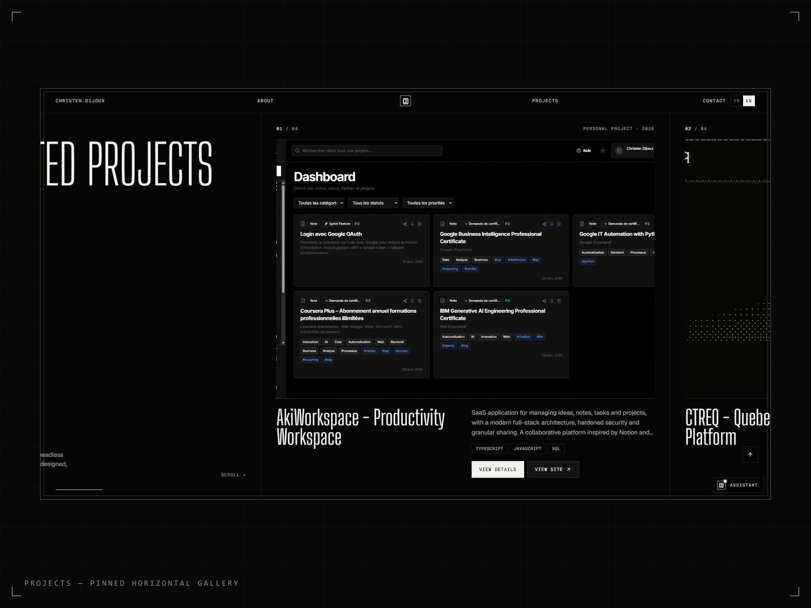 Pinned project gallery → shared-image case...