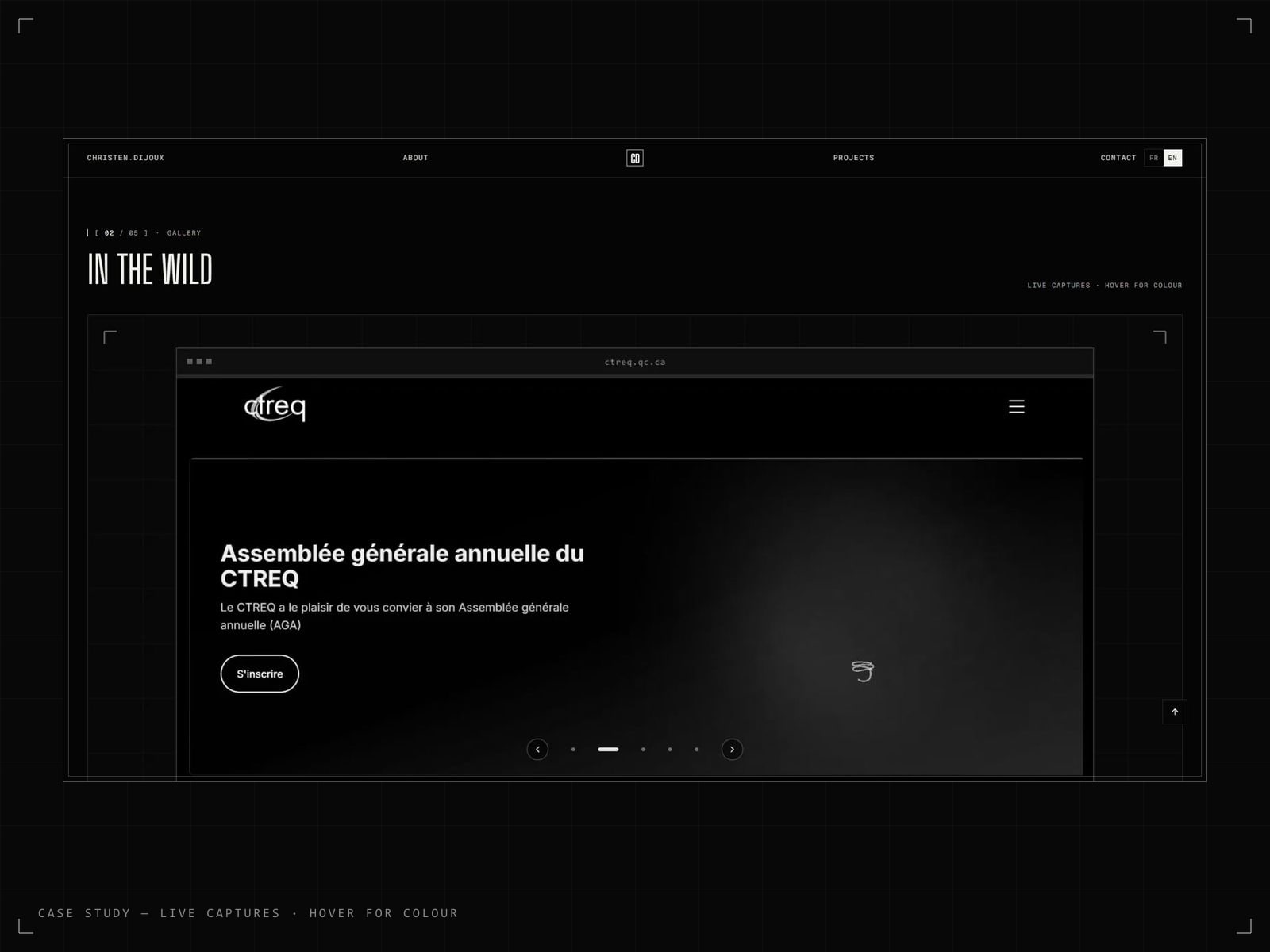 Pinned project gallery → shared-image case study transition
