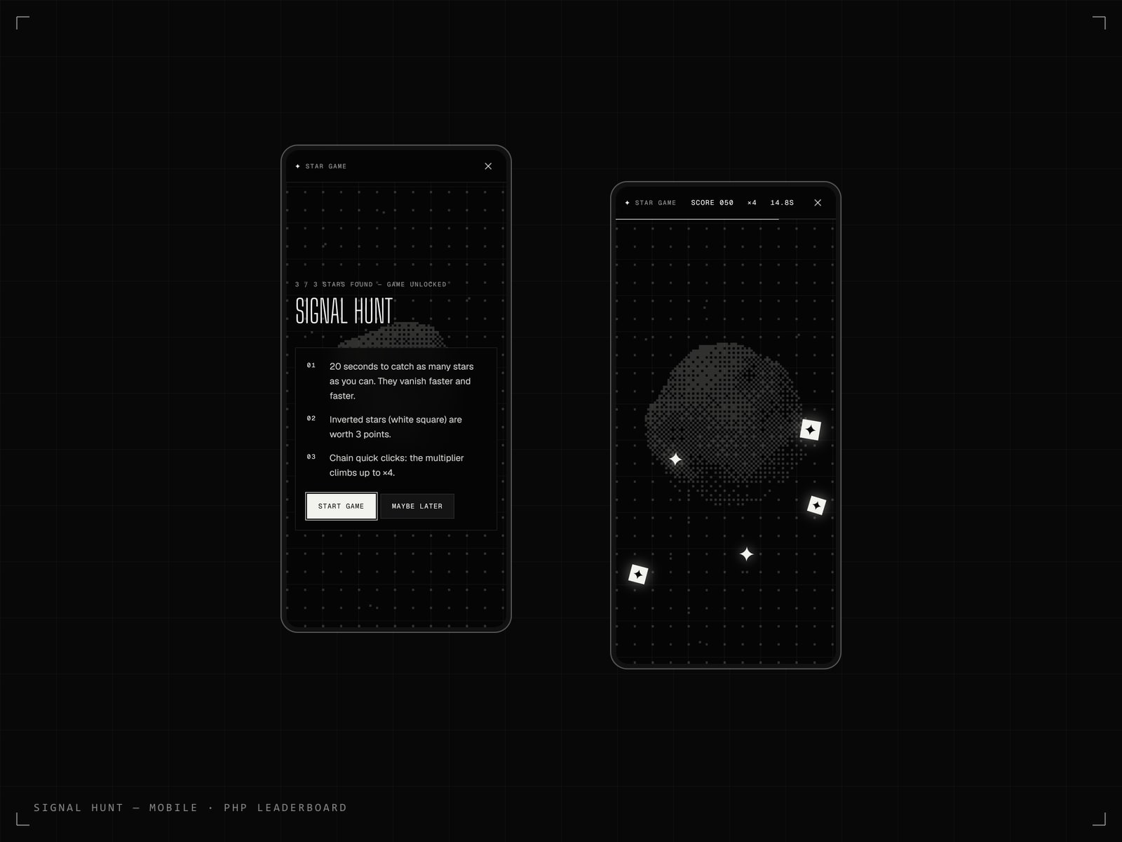 Hidden mini-game — Signal Hunt (3 stars...