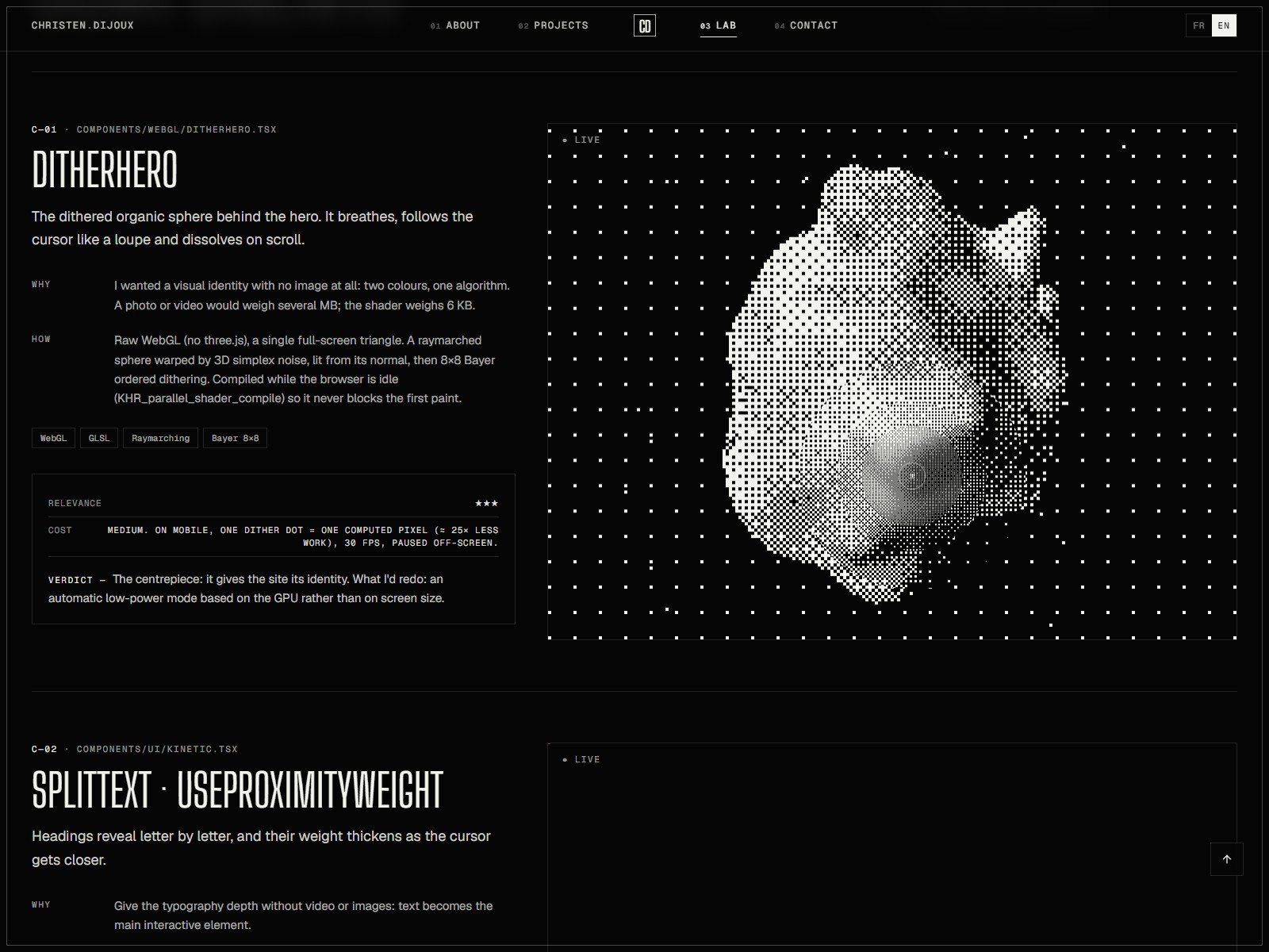 Lab — every component dissected live + free experiments
