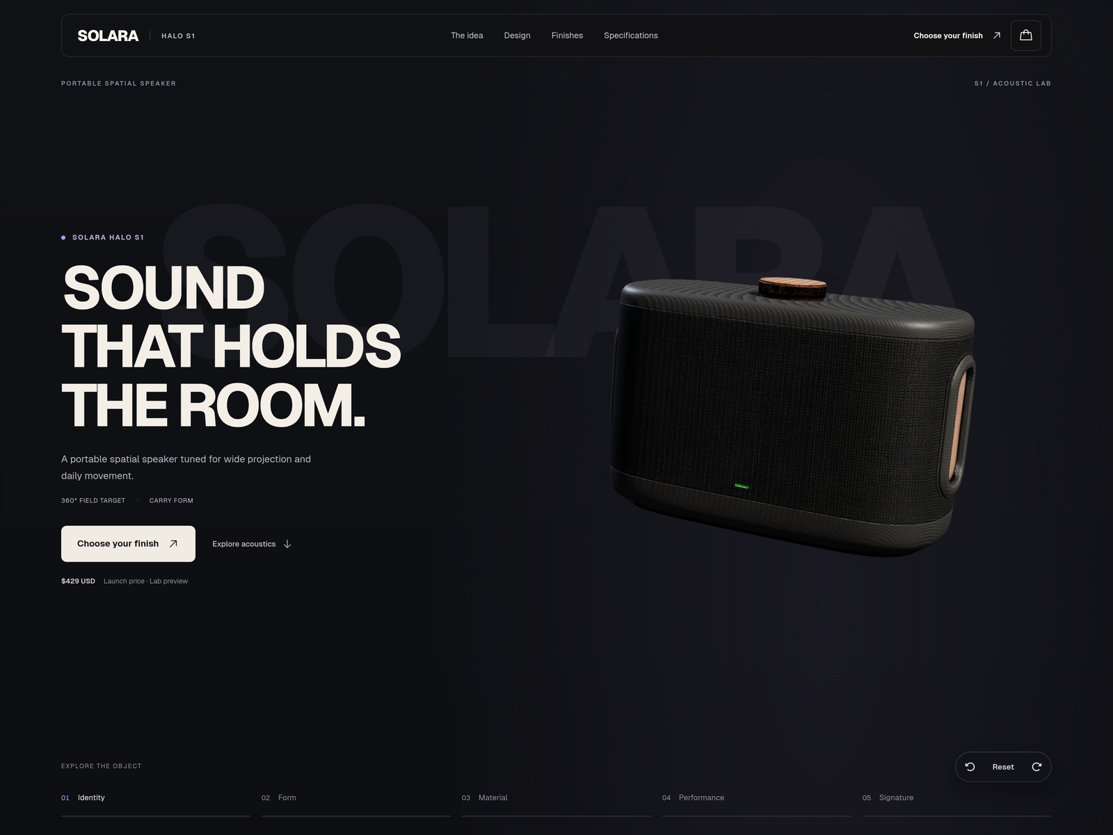 Scroll-driven product story