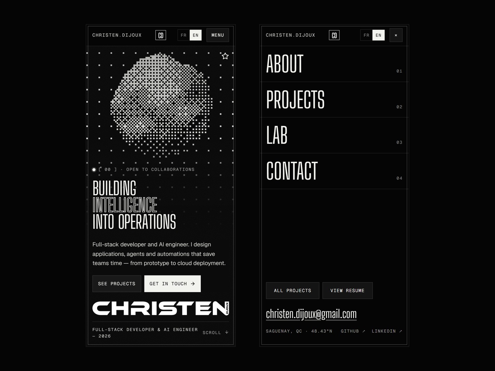 Numbered editorial menu — symmetric, active...