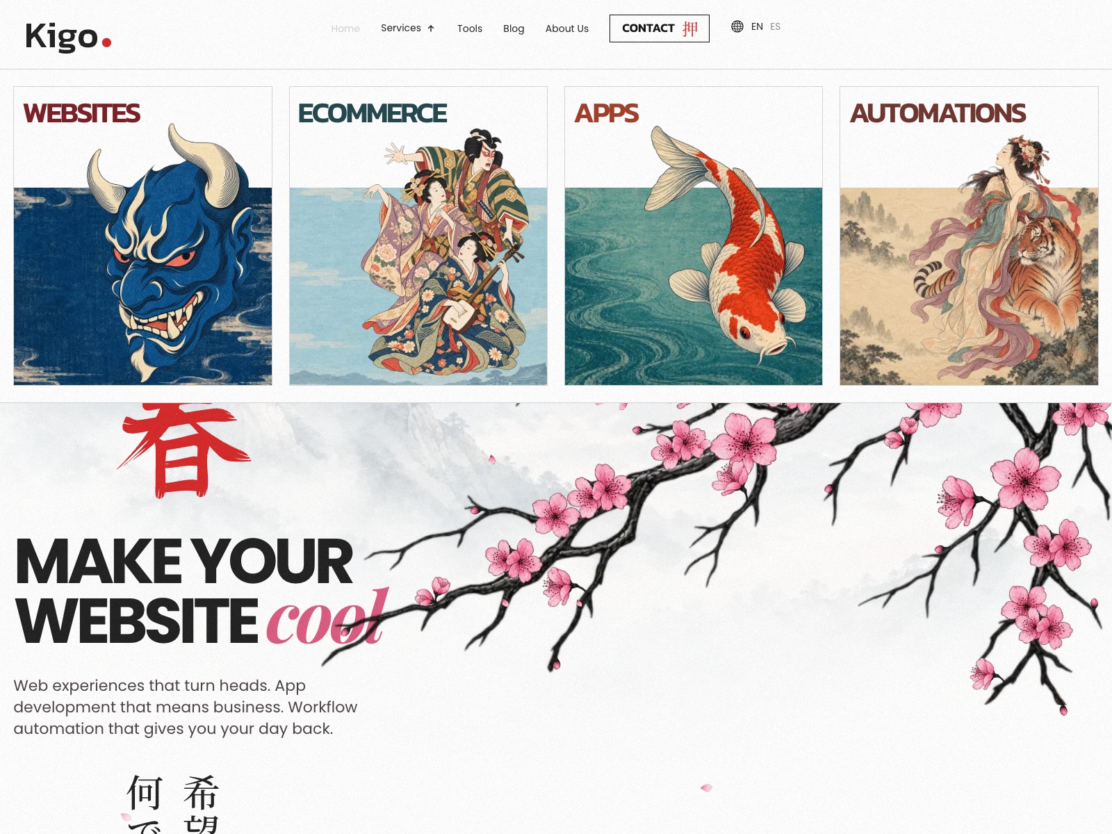 Illustrated Services Menu