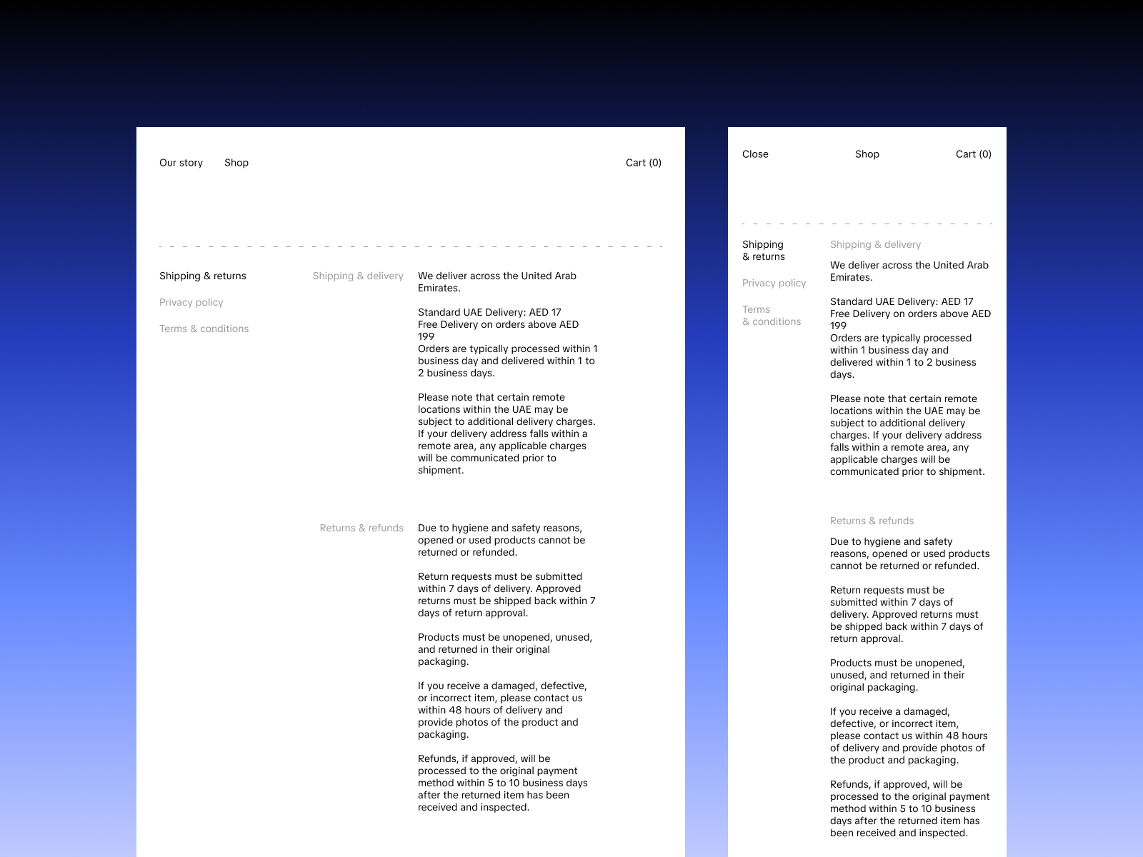 Legal page