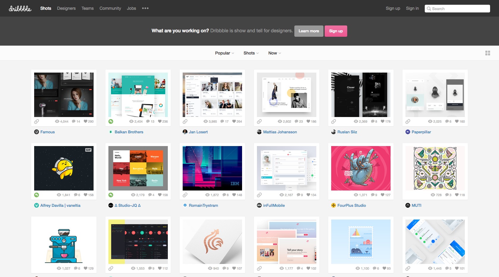 Dribbble - Show and tell for designers