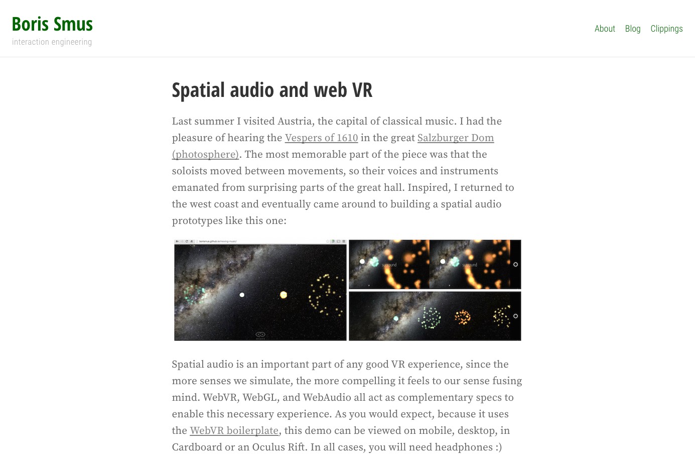 Spatial audio and web VR | Boris Smus