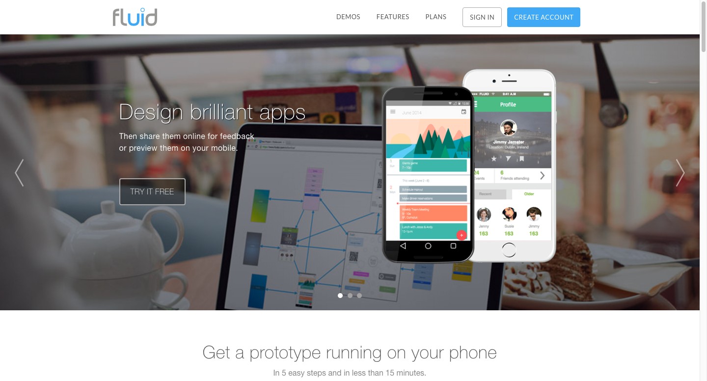 Fluid UI - Free web and mobile app prototyping