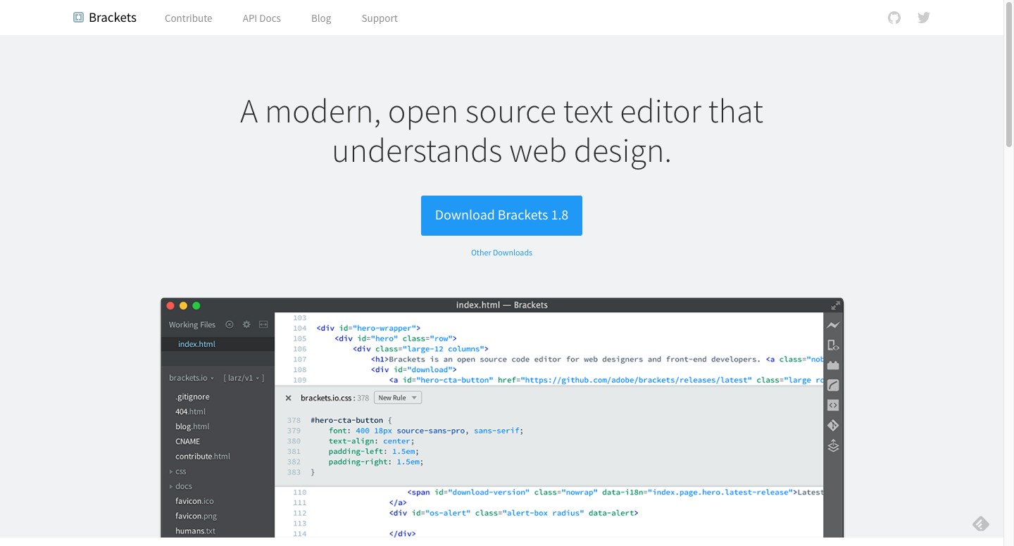 Brackets - A modern, open source code editor that understands web design.