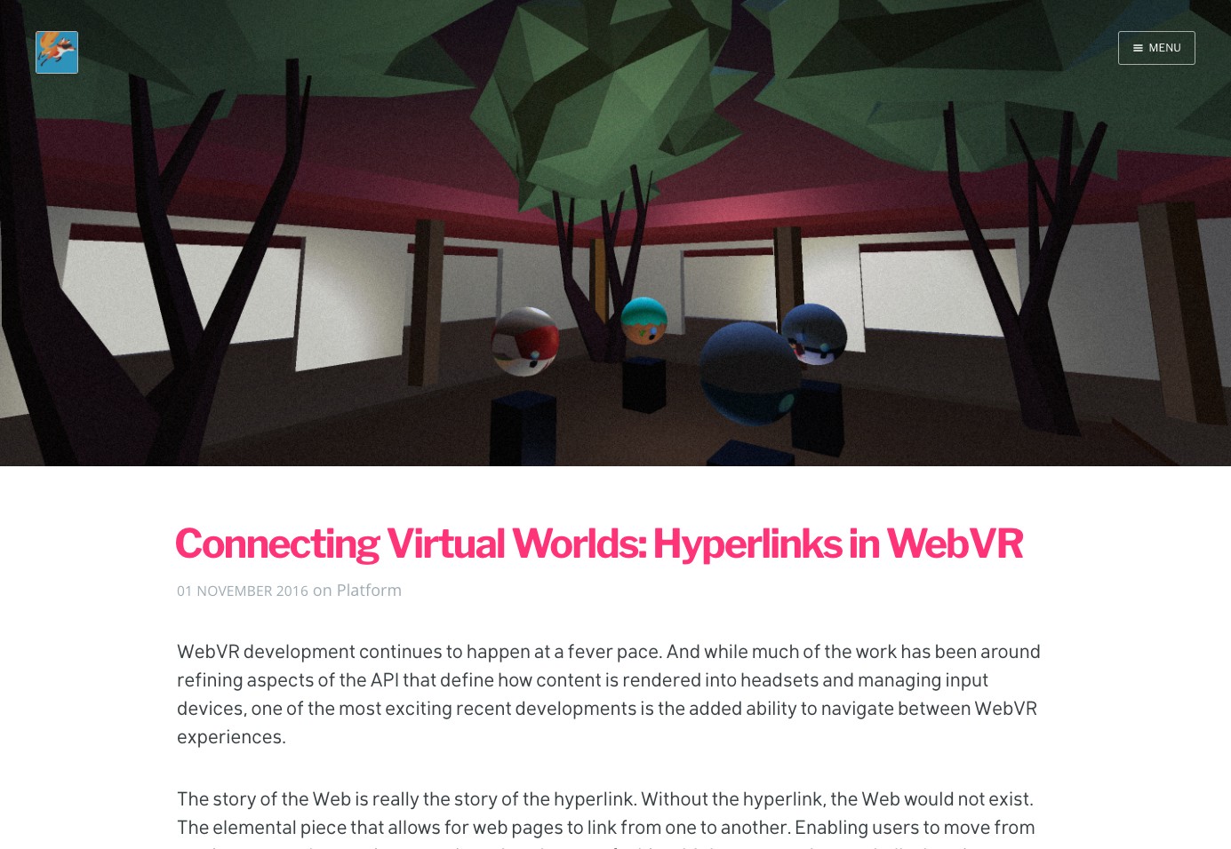 Connecting Virtual Worlds: Hyperlinks in WebVR