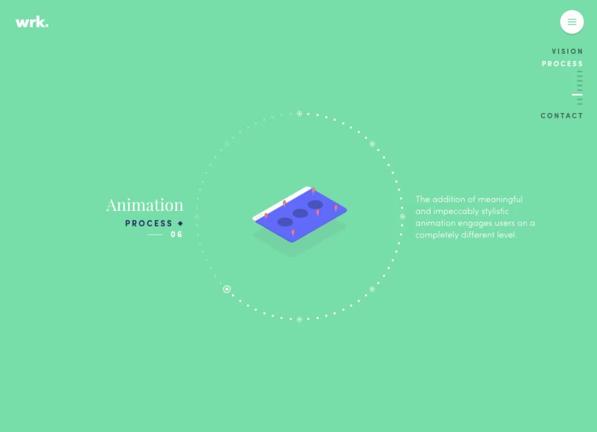 Waaark dot circular navigation The Best of Navigation Awwwards