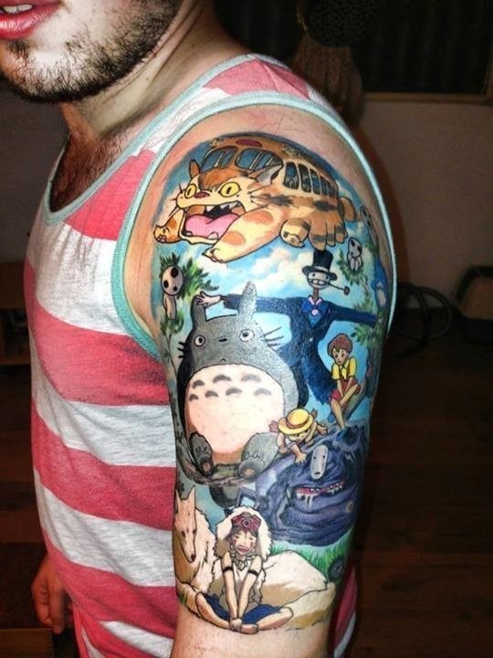 Cool Animated Geek Pokemon Tattoo On Men Shoulder | Tattoobite.com