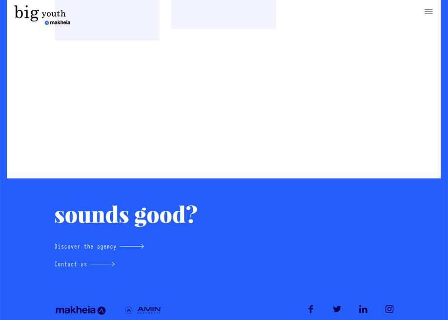 bold and colorful footer / Big Youth agency