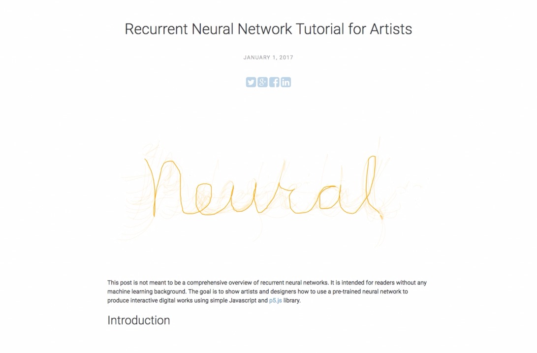 Recurrent Neural Network Tutorial for Artists | 大トロ