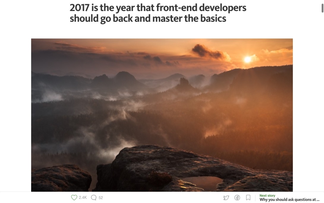 2017 is the year that front-end developers should go back and master the basics