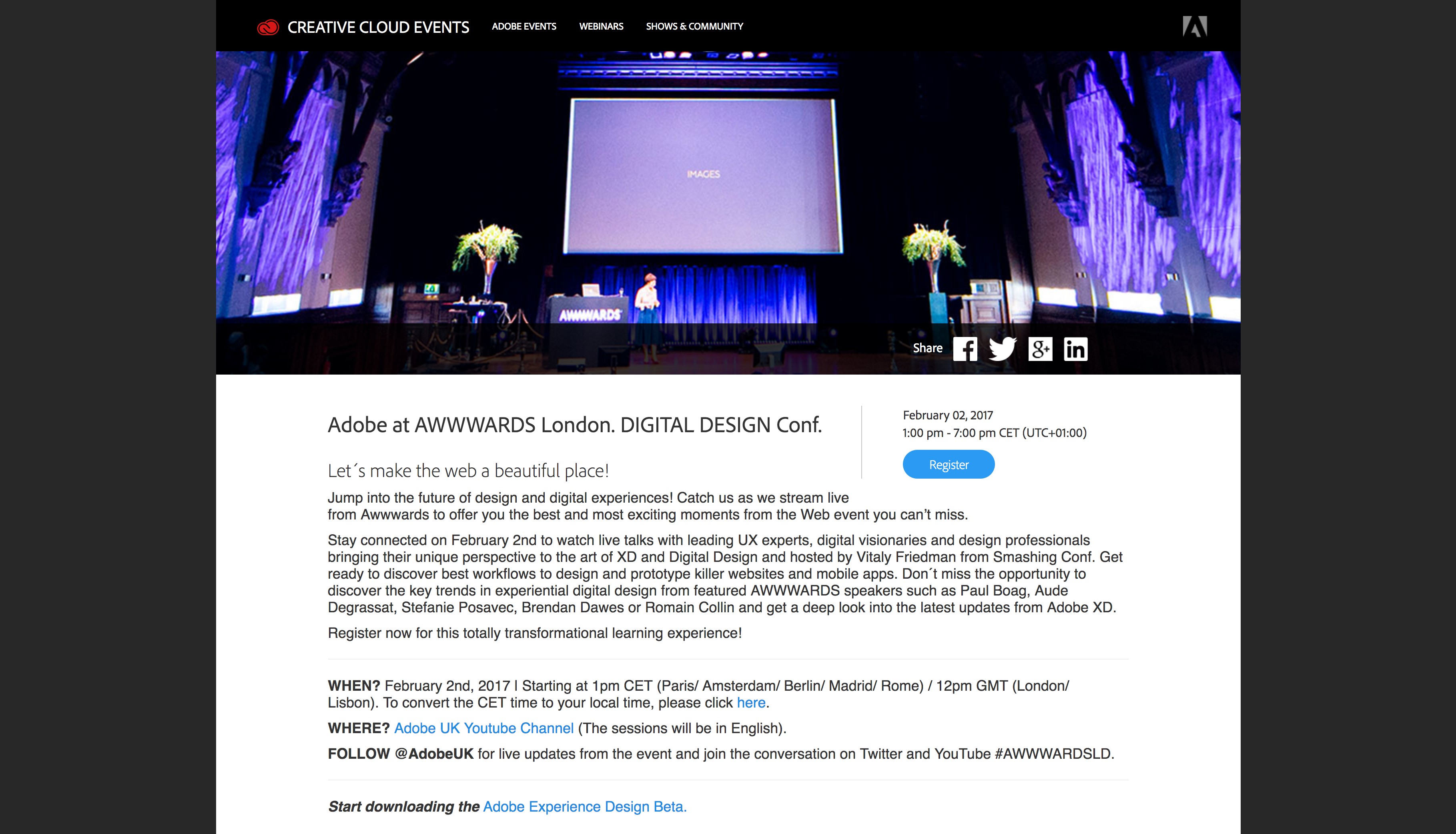 Adobe at Awwwards London - Creative Cloud Events