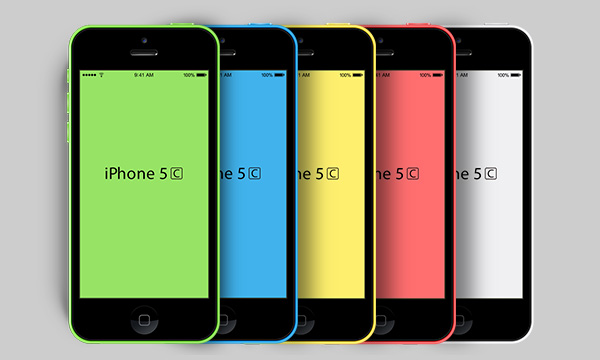 New iPhone 5C PSD Mockup - GraphicsFuel